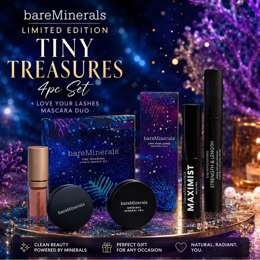 bareMinerals Bundle Love Your Lashes Mascara Duo + Tiny Treasures 4pc Set